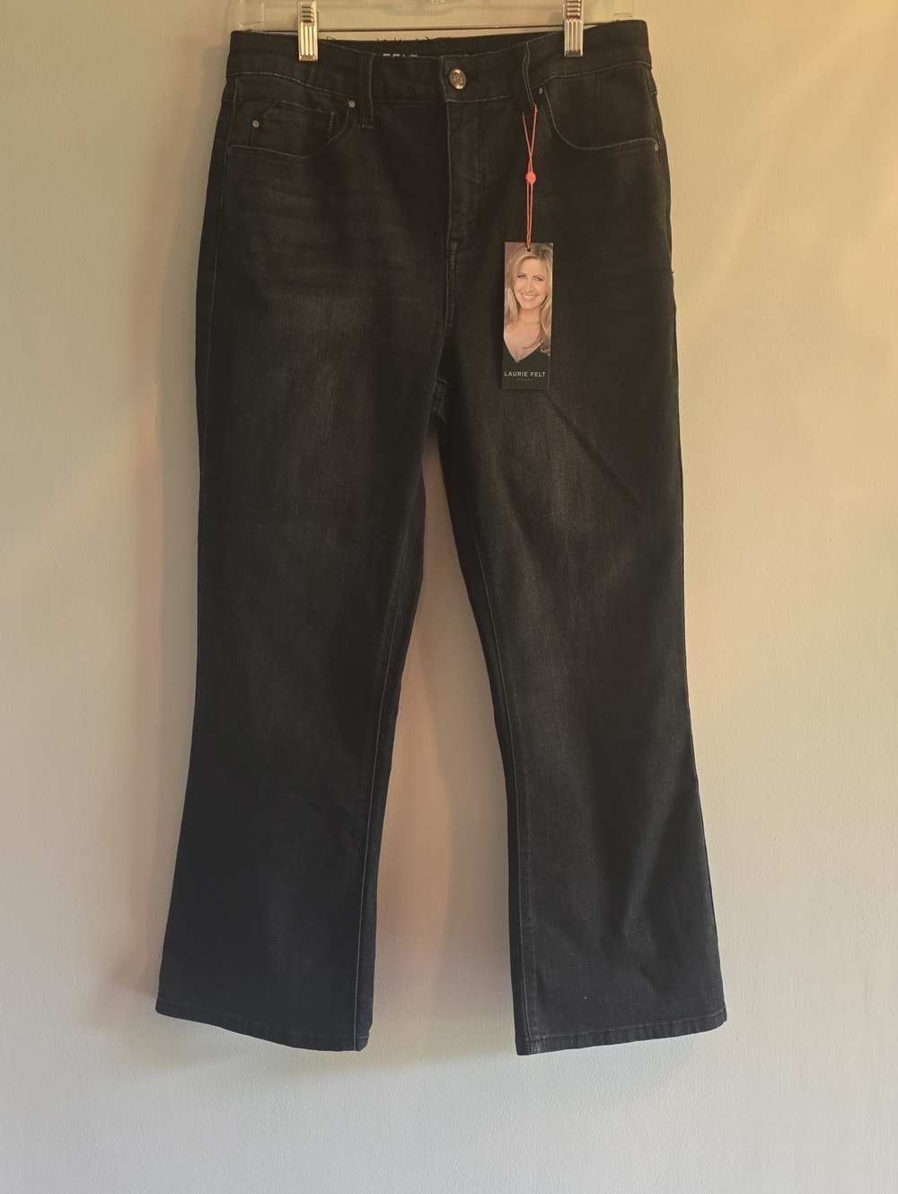 Laurie Felt Black Cropped Flare Jeans